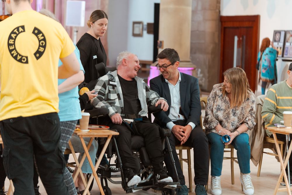 Andy Burnham at a Music in Mind event