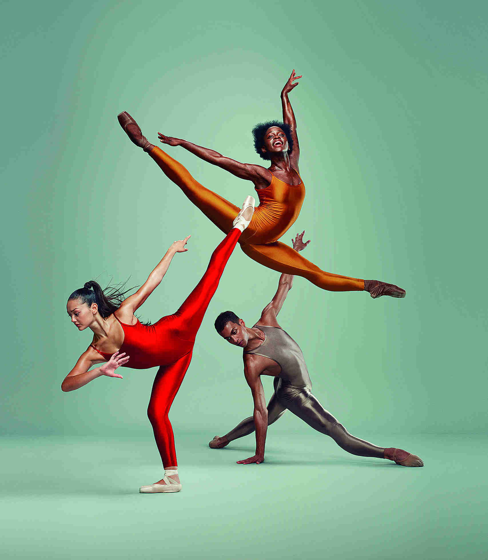 Michaela DePrince (top) with other dancers of DNB's Junior Company