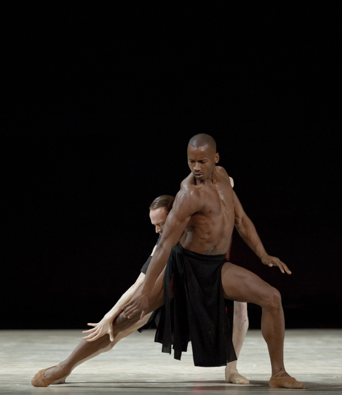 Edward Watson (back) and Eric Underwood (front) in Wayne McGregor's new 'Obsidian Tear'