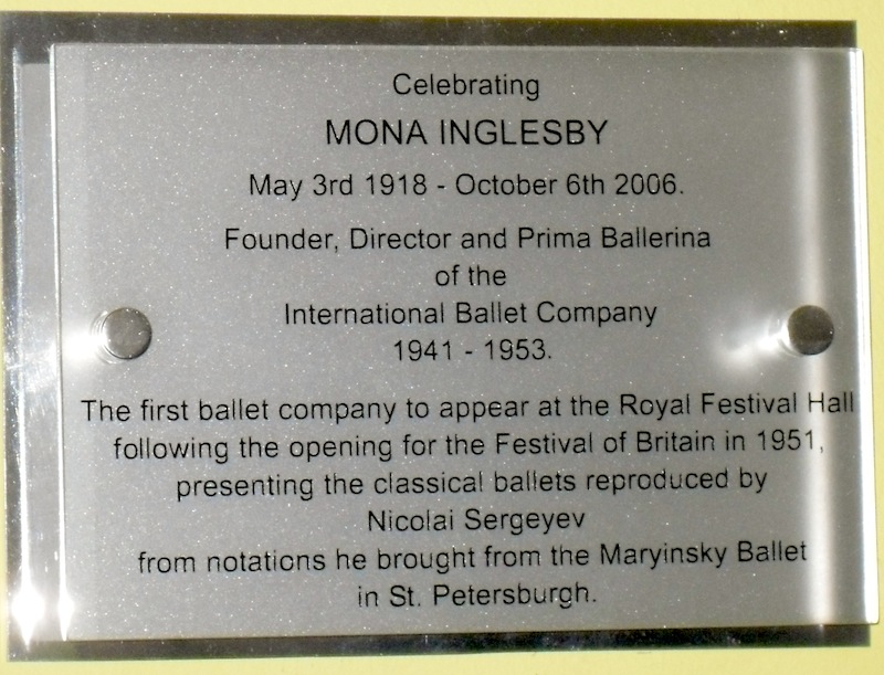 plaque at Royal Festival Hall