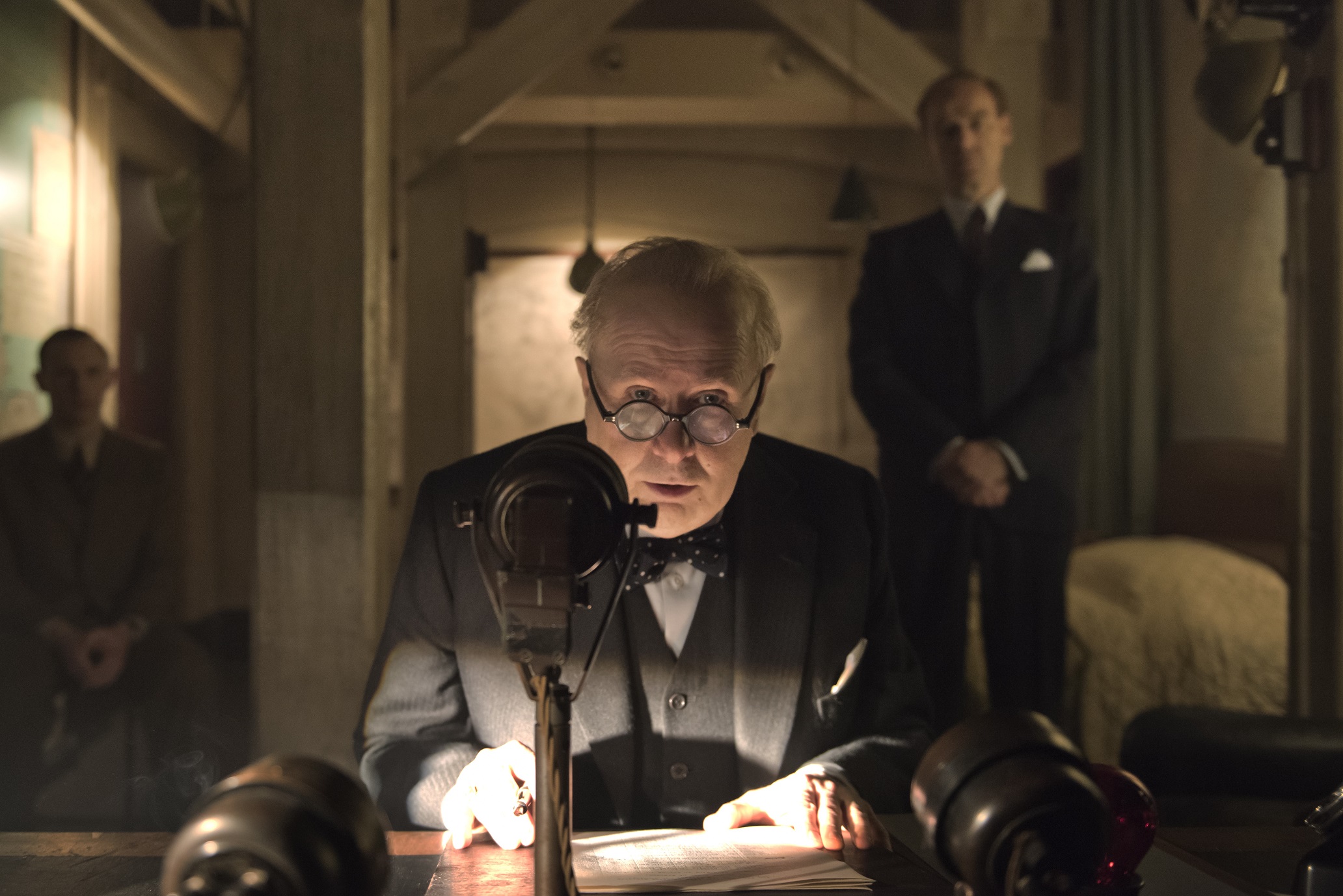 Winston Churchill (Gary Oldman) speaks to the nation