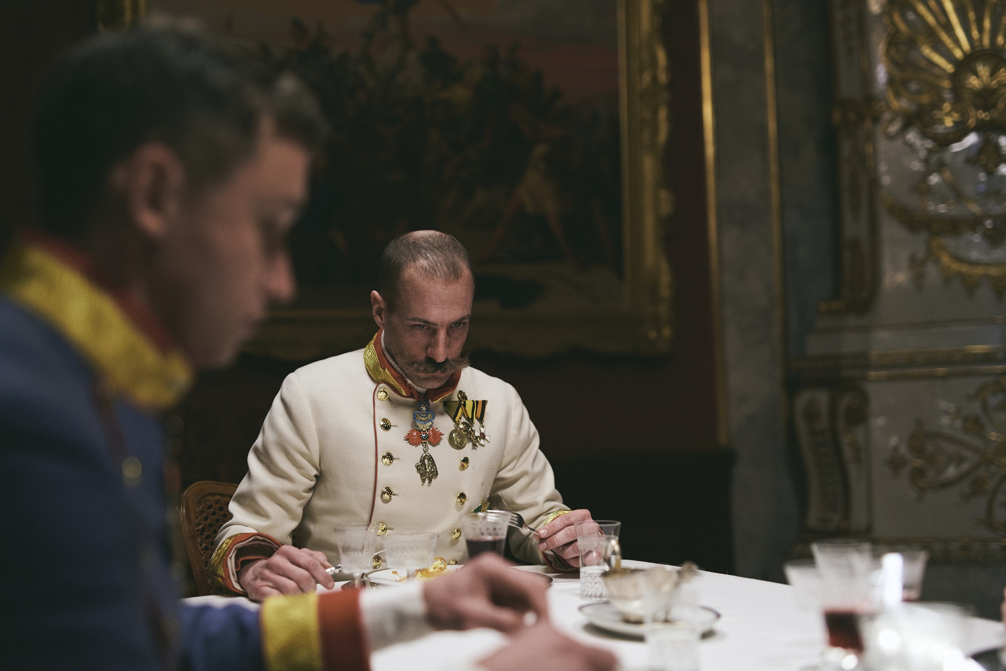 Florian Teichtmeister as Emperor Franz Joseph in Corsage