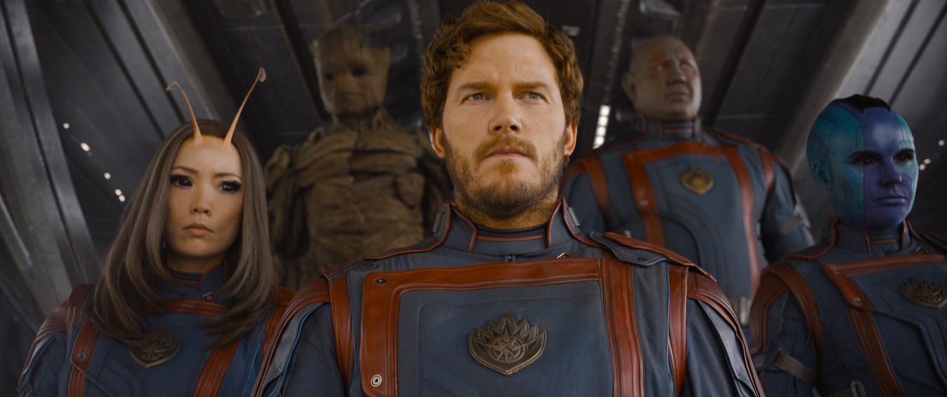Chris Pratt, centre, in Guardians of the Galaxy Volume 3