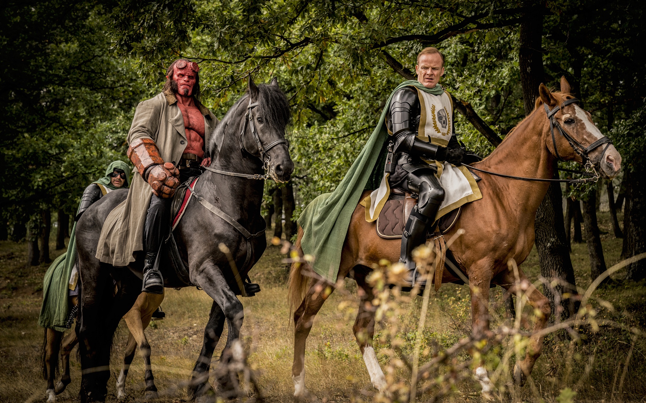 Hellboy (David Harbour) and Lord Adam Glaren (Alistair Petrie) in Hellboy