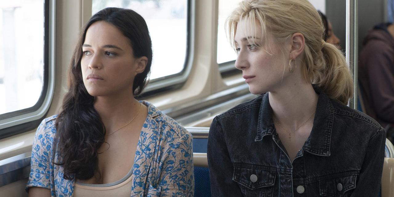 Michelle Rodriguez and Elizabeth Debicki in Widows