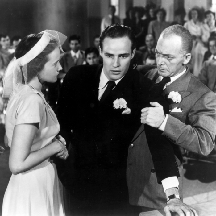 Teresa Wright, Marlon Brando and Everett Sloane in The Men