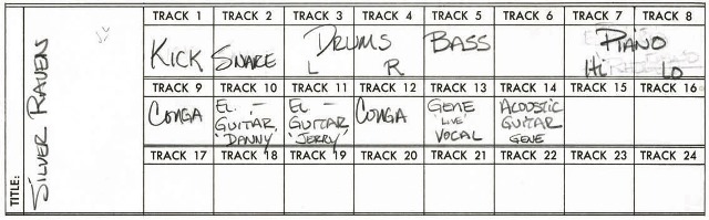 Gene Clark No Other silver raven tracking sheet