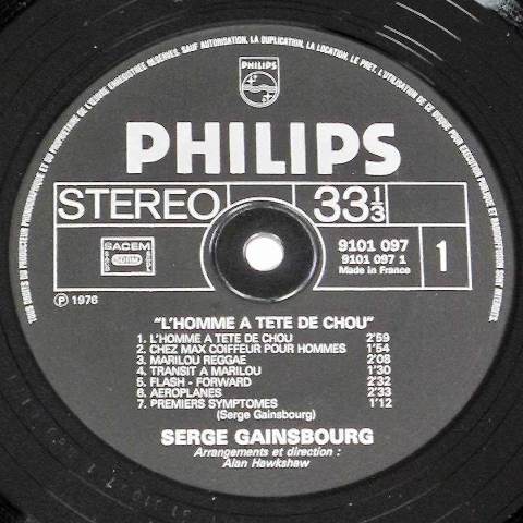 erge Gainsbourg - L'Homme à tête de chou side 1 1976