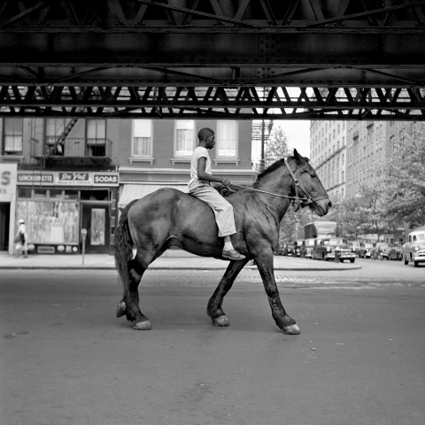 Finding Vivian Maier African-American Man on Horse NYC ©Vivian Maier/Maloof Collection