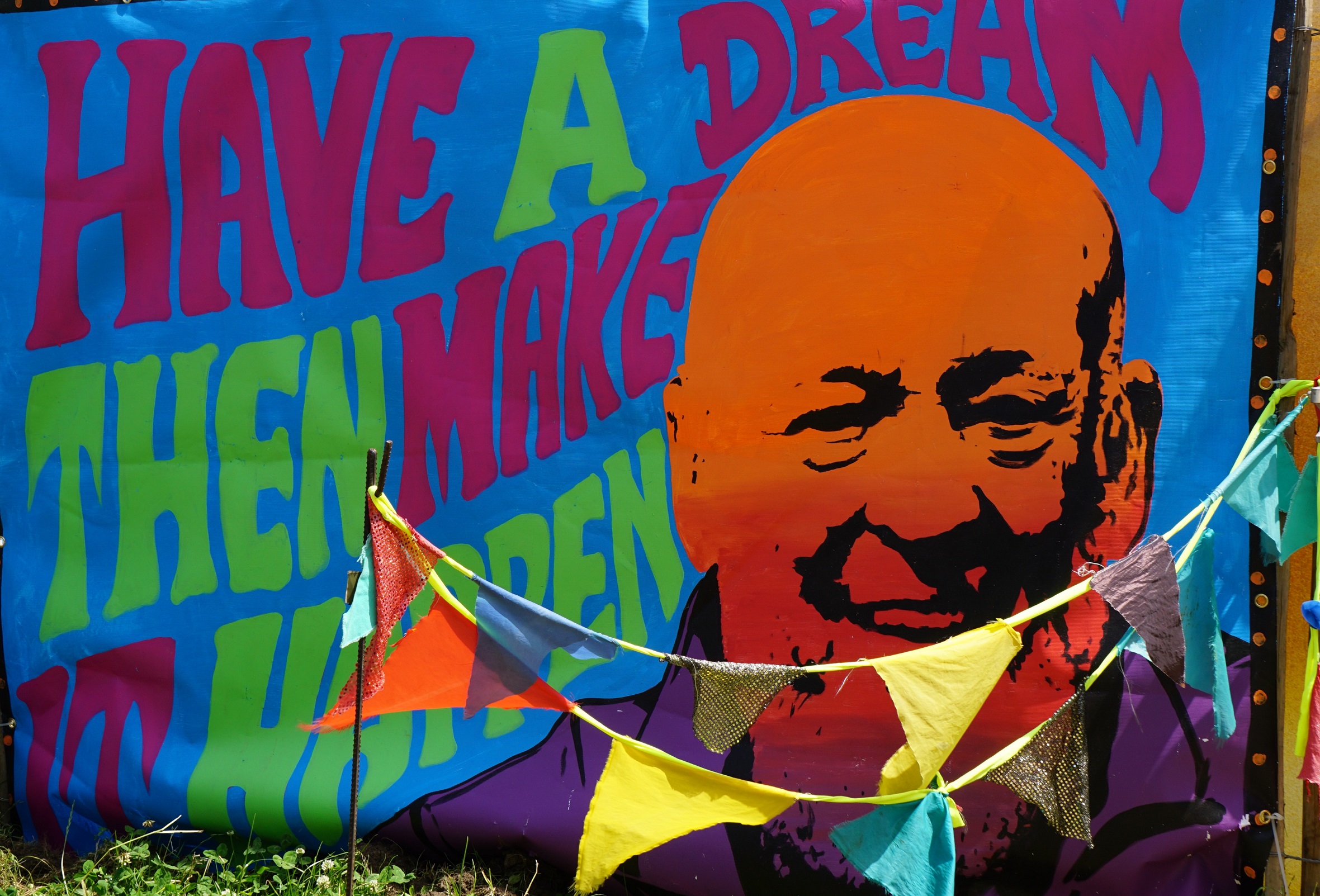 Michael Eavis mural at Glastonbury 2019