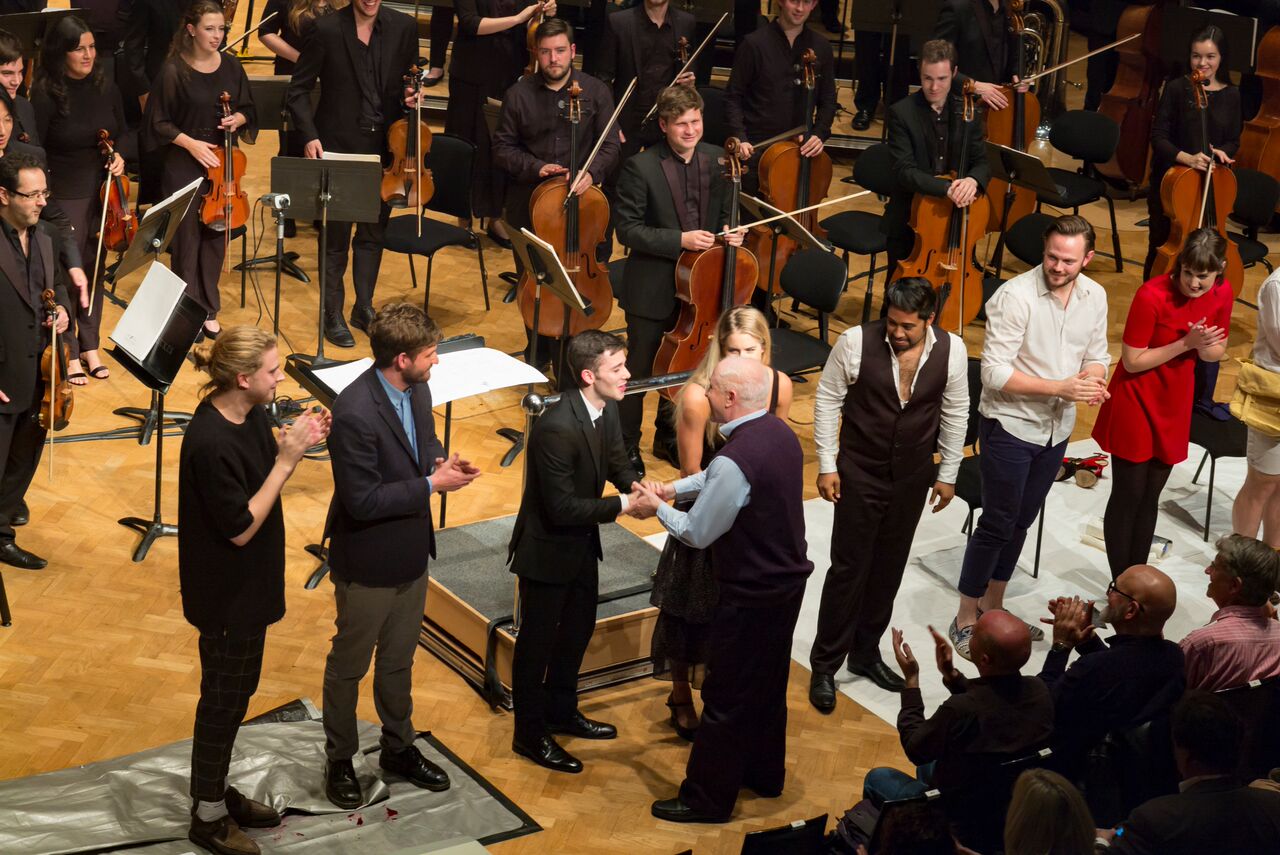 Ensemble with George Benjamin pictured at the end of Written on Skin