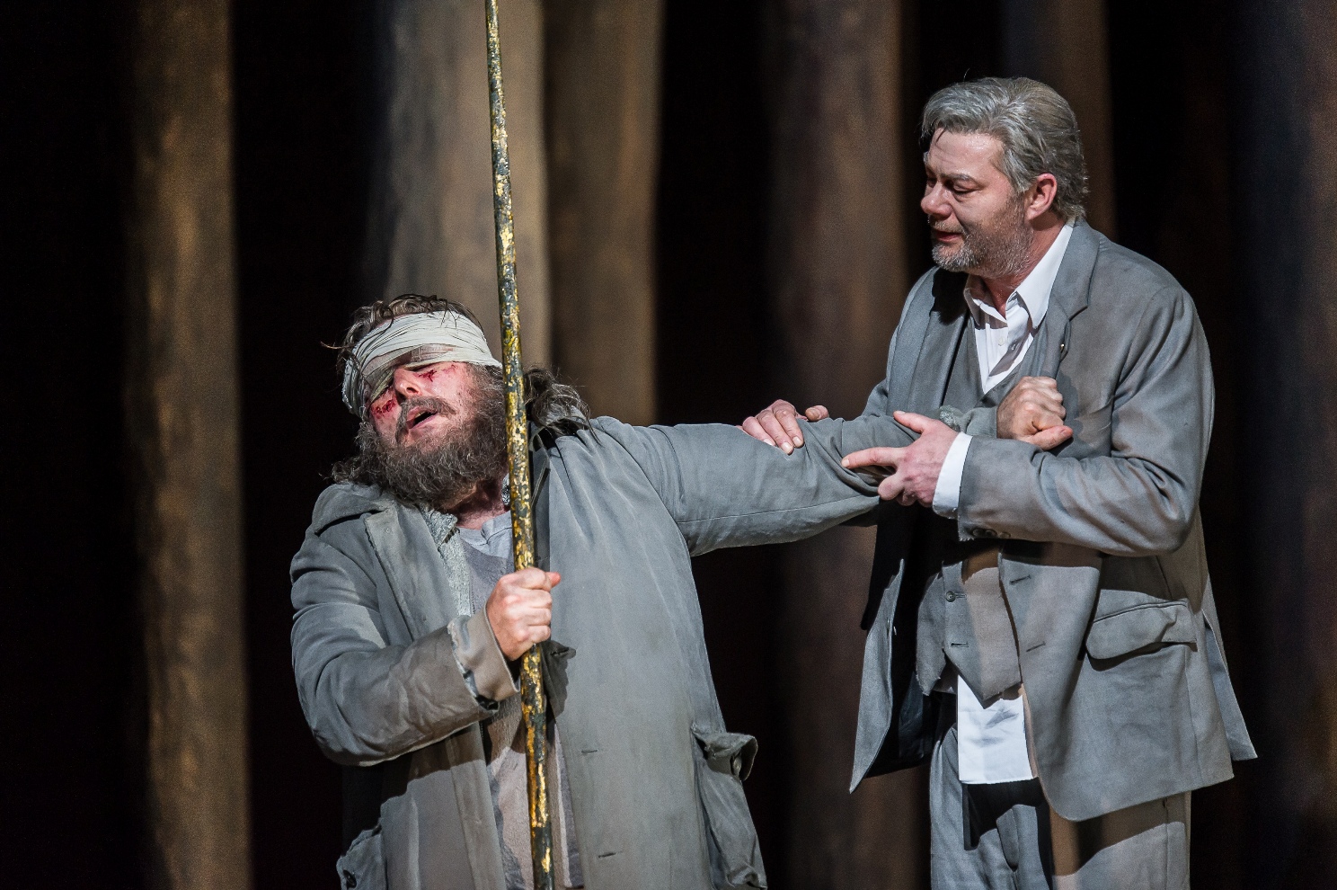 Simon O'Neill and Rene Pape in the Royal Opera Parsifal by Clive Barda