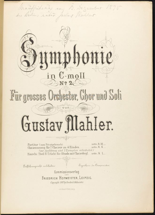 Score of Mahler's Second Symphony