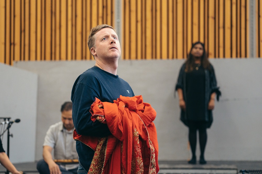 Nicholas Watts rehearsing as Orpheus