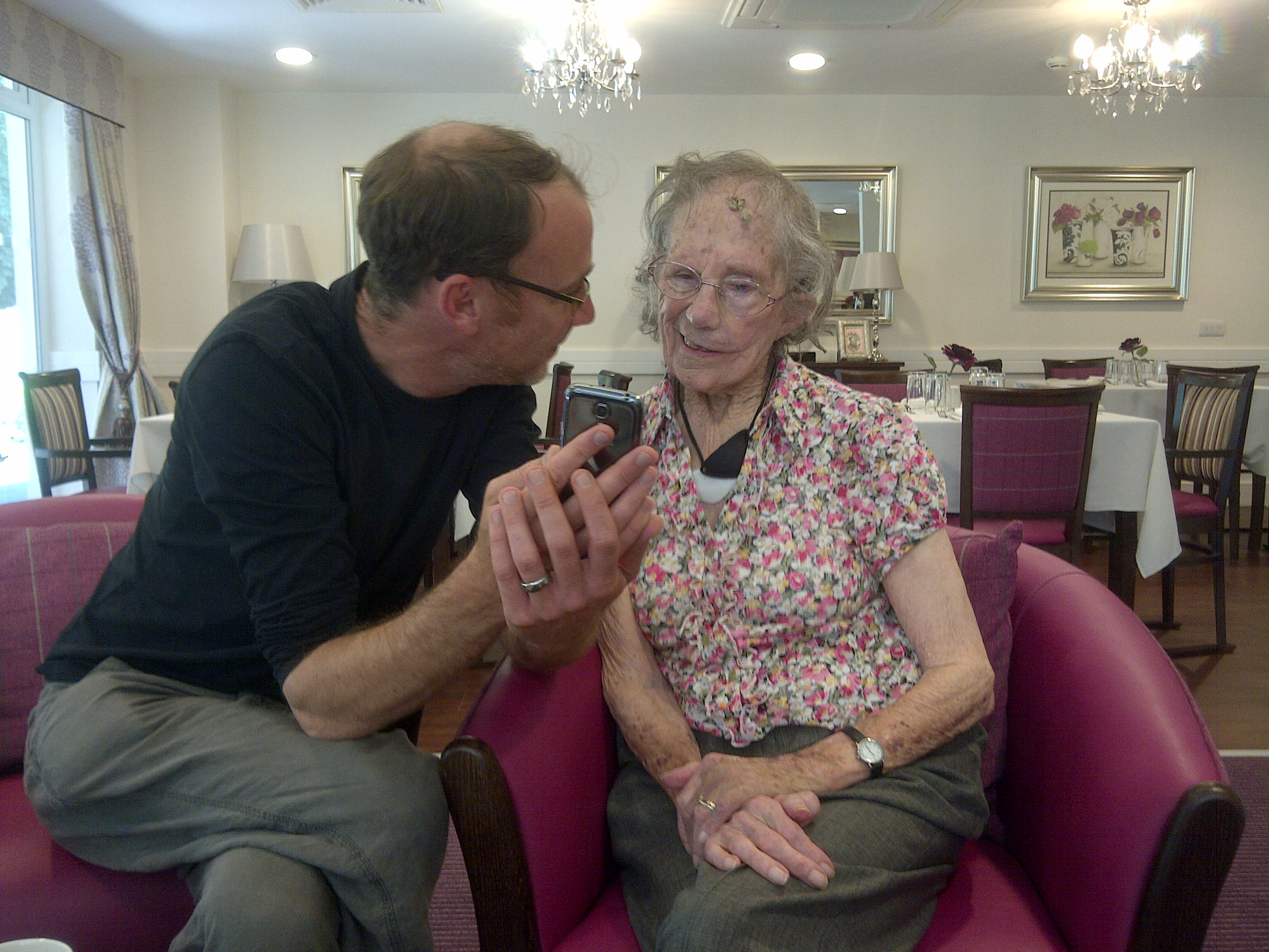 Stephen Higgins with his grandmother