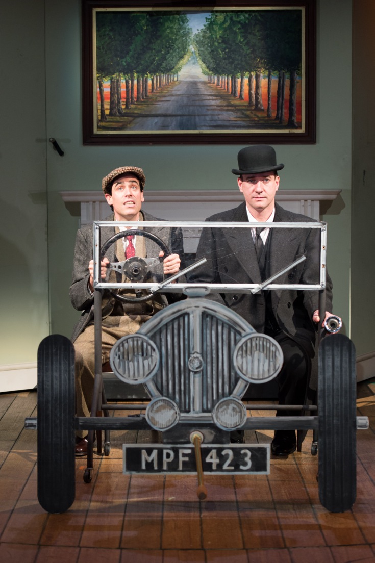 Stephen Mangan and Matthew Macfadyen onstage as Wooster and Jeeves