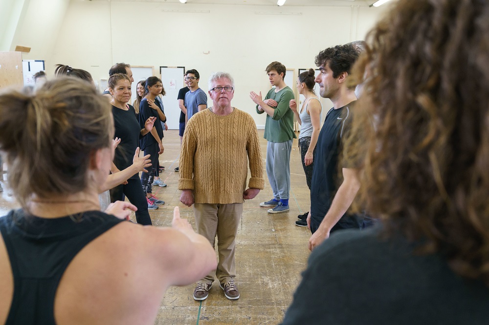 Phil Davis rehearsing A Christmas Carol