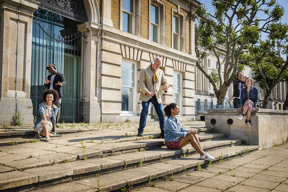 Charles Angiama, Katja Quist, Richard Heap, Chloe Gentles, Max Gold and Aoife Kennan in C-o-n-t-a-c-t