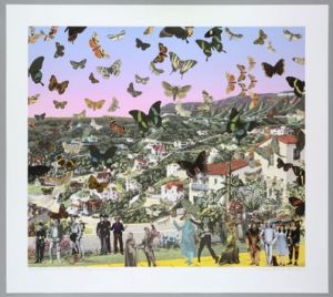 c_Homage_to_Damien_Hirst_The_Butterfly_man_Hollywoodland_2010_collage_on_inkjet