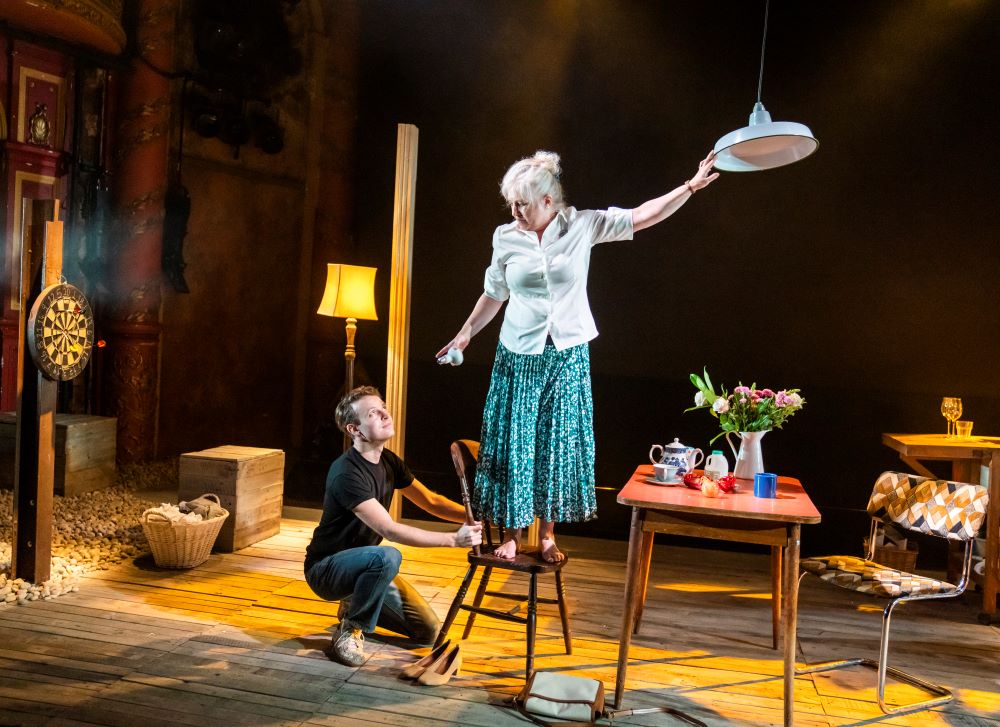 Matthew Tennyson (L) and Sylvestra Le Touzel in The Lodger at the Coronet Theatre