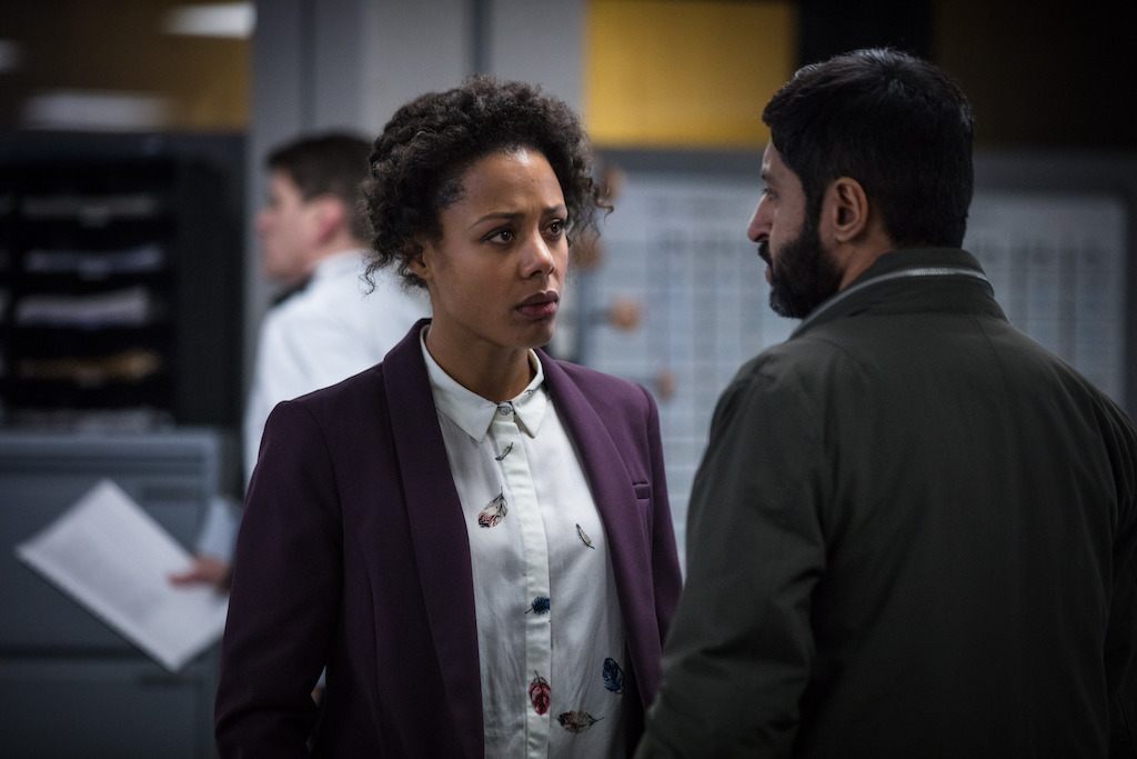 DS Louise Rayburn (NINA TOUSSAINT-WHITE), DCI Deepak Sharma (ASH TANDON) in Bodyguard