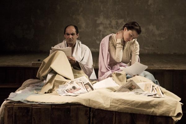 Let's get metaphysical: Donne (Varla) and his wife Ann (Murphy) in their marital bed