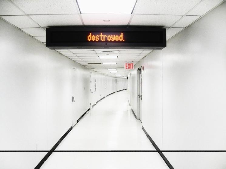 'Unattended Luggage Will Be Destroyed': Moby makes stark photographic use of an airport sign