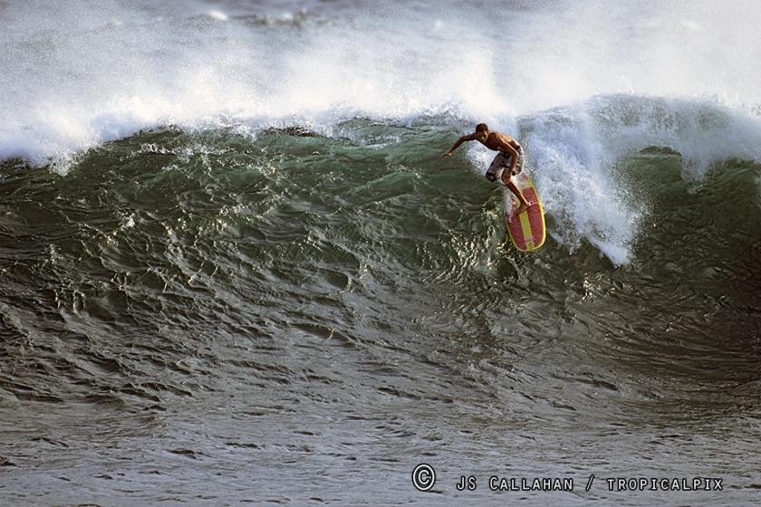 Surfer dude rides the waves