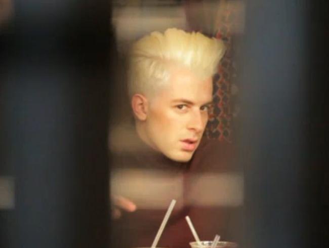 The recently peroxided Mark Ronson, uncertain yet as to whether blondes have more fun