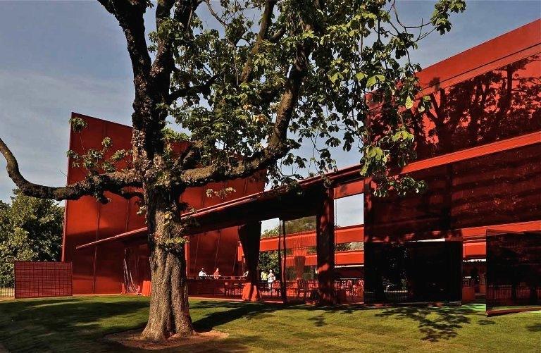 Solid geometry? Nouvel's unstable-looking steel, glass and plastic-cladded structure 