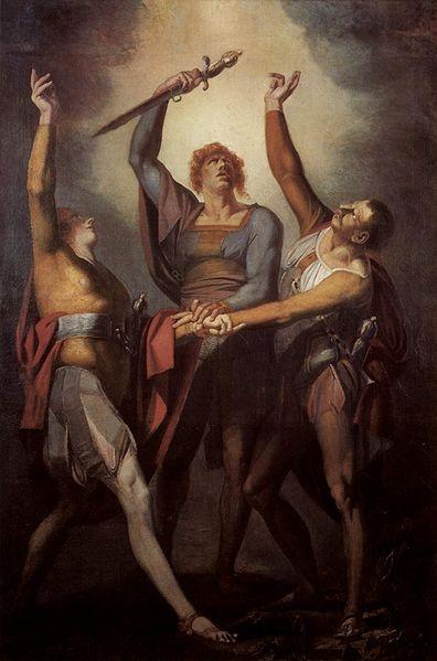 Swiss artist Fuseli's depiction of the oath on the Rütli, grand finale to Rossini's Act Two