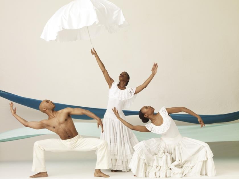 Matthew Rushing, Briana Reed, and Rosalyn Deshauteurs do their thing in Alvin Ailey American Dance Theatre