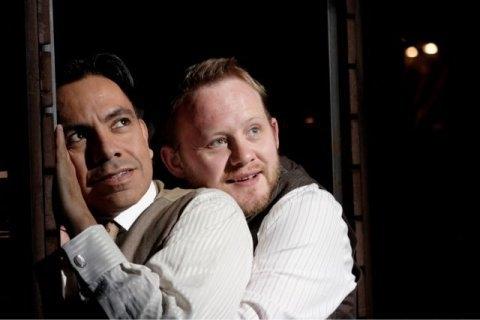 Brotherly love, or not: David Bedella and Michael Jibson play the Mizners, Wilson and Addison, in Stephen Sondheim's latest