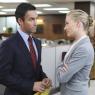 Ted (Jay Harrington) and Veronica (Portia De Rossi) locked in a power-meeting at Veridian Dynamics 