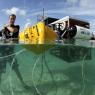 Scientists from the University of Queensland measure the effect of acidic seawater on coral reefs