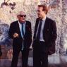 Lenny Bernstein (left) with Craig Urquhart at the Berlin Wall