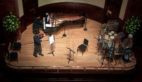 Violinist Gordon McKay and pianist Kerry Yong in the first of the Feldman concerts