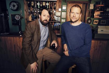 David Mitchell (left) and Robert Webb as rival siblings