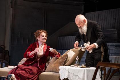 Comic and lucid: Francesca Annis as Ranevskaya and Ian McKellen as her ancient retainer Firs