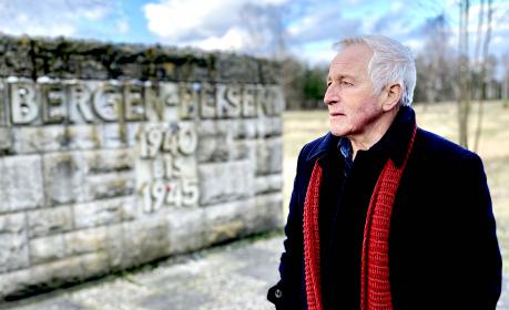 Jonathan Dimbleby at the Belsen site
