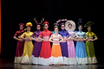 Colour me beautiful: Kayja Khaniukova as Frida Kahlo with ENB artists in 'Broken Wings' by Annabelle Lopez Ochoas