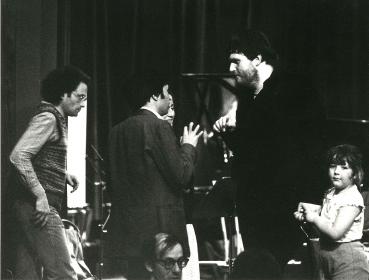 Oliver Knussen at Aldeburgh with Colin Matthews (left) and Murray Perahia