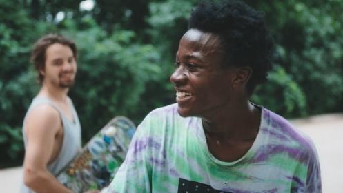 From left to right: Zack and Keire, director Liu's friends and stars of Minding the Gap