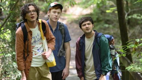 Bros on the trail: Martin Herlihy, Ben Marshall, and John Higgins