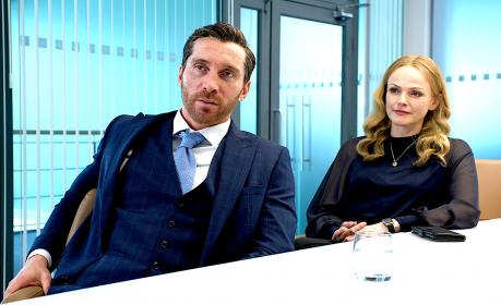 Bad company: Owen Jenkins (Ben Batt) and Sam Thompson (Maxine Peake)