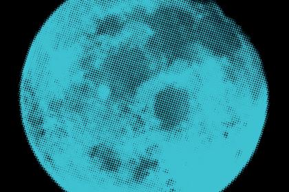 R.E.M.'s 2003 take on the blue moon, as seen on the sleeve of 'In Time'