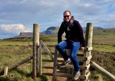 Royce Vavrek on Skye during a research trip for 'Breaking the Waves'