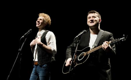 In harmony: Charles Blythe and Sam O'Hanlon as Simon and Garfunkel