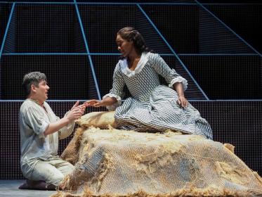 Anne Trulove (Nardus Williams) plays Venus to the Adonis of mad Tom (Frederick Jones)