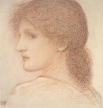 Edward Burne-Jones, 'Study of a Woman’s Head, Turned to the Left', 1868